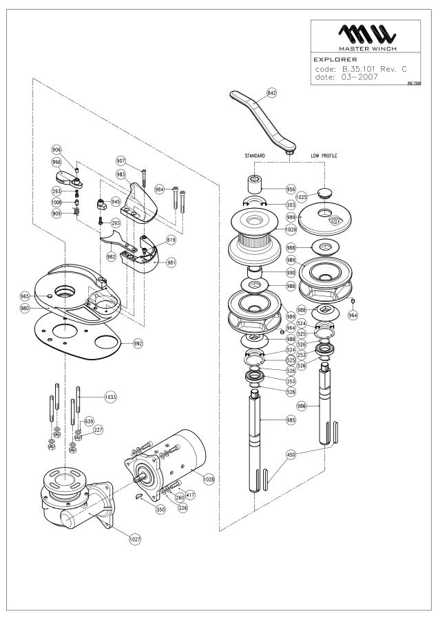Lofrans Explorer Exploded View & Parts List (PDF) – MAURIPRO Sailing