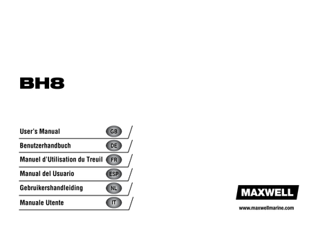 Maxwell BH8 Windlass — Owner's Manual