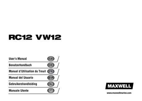 Maxwell RC12 & VW12 Windlass — Owner's Manual