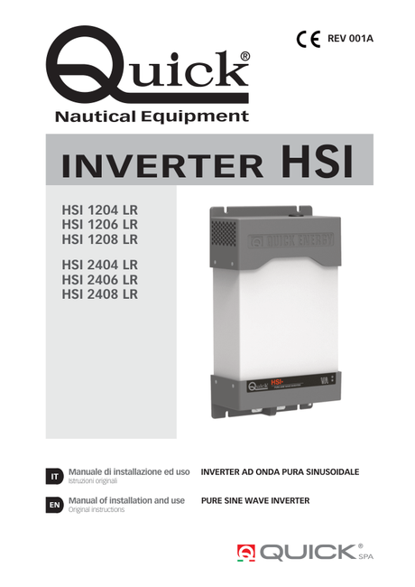 Quick HSI LR Inverters 1204–2408 — Installation & Use Manual