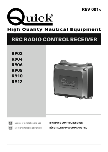 Quick RRC Radio Control Receivers R02–R12 — Installation Manual