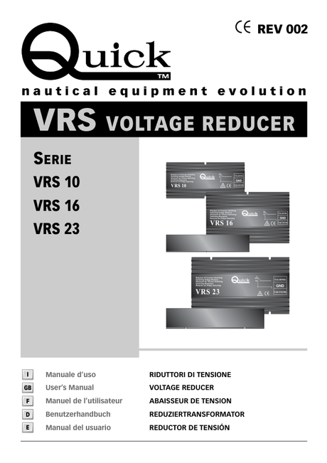 Quick VRS 10, 16 & 23 Voltage Reducers — Installation Manual