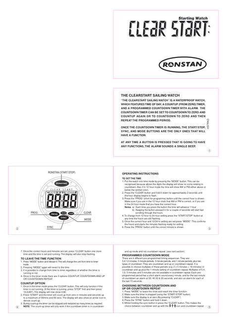 Ronstan ClearStart RF4030 — User Instructions