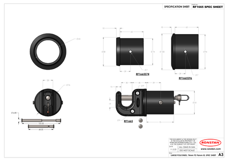 Ronstan RF1665 Spinnaker Pole End — Spec Sheet