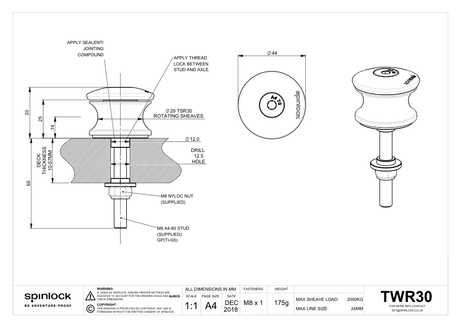 Spinlock TWR/30 & TWR/44 — Drill Guides