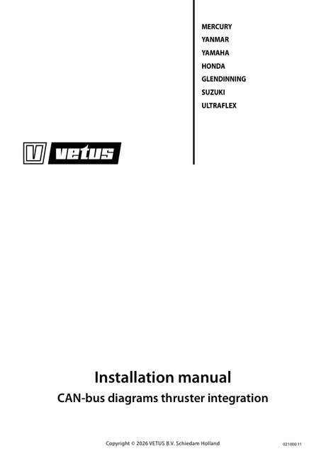 Vetus CAN-bus Diagrams Thruster Integration — Installation Manual