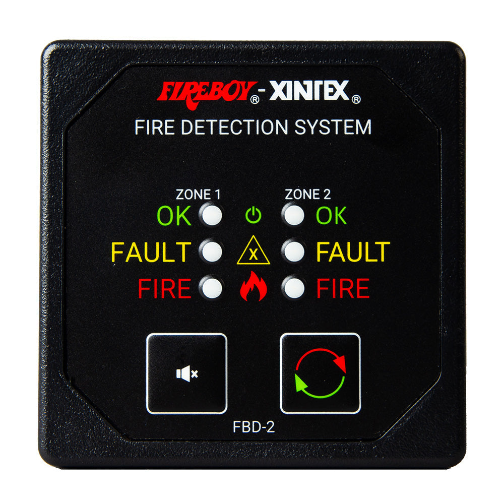 Fireboy-Xintex Two Zone Detection and Alarm Panel - 2-5/8 inch Display - 12/24V DC