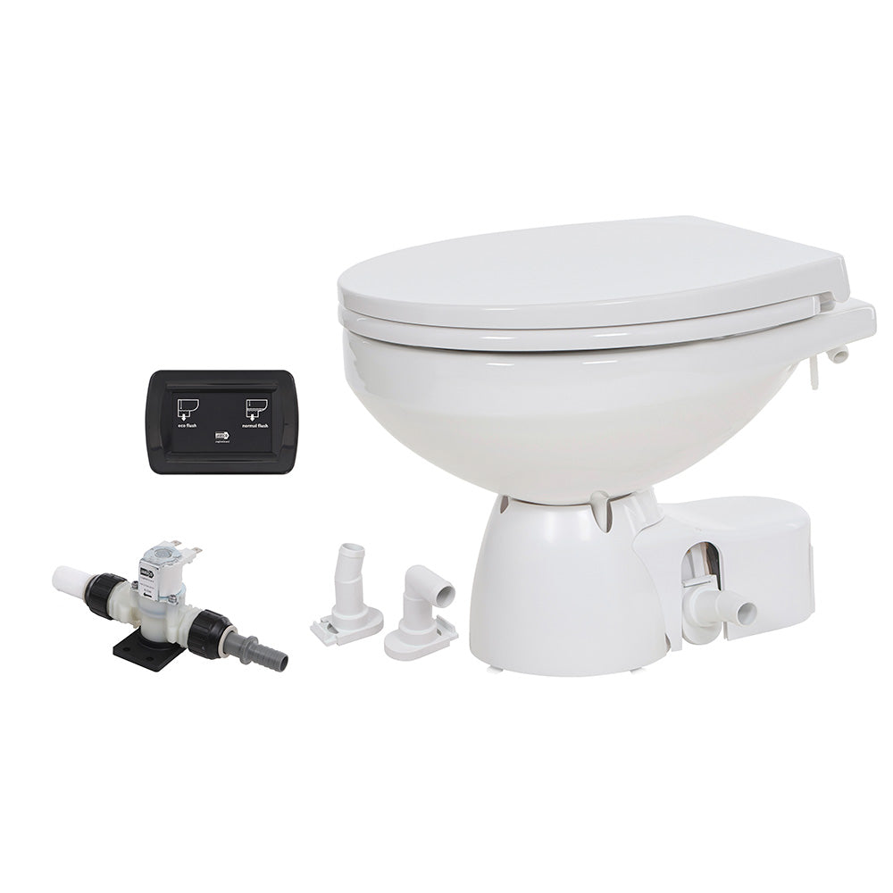 Jabsco Quiet Flush E2 Fresh Water Toilet Regular Bowl - 12V - Soft Close Lid