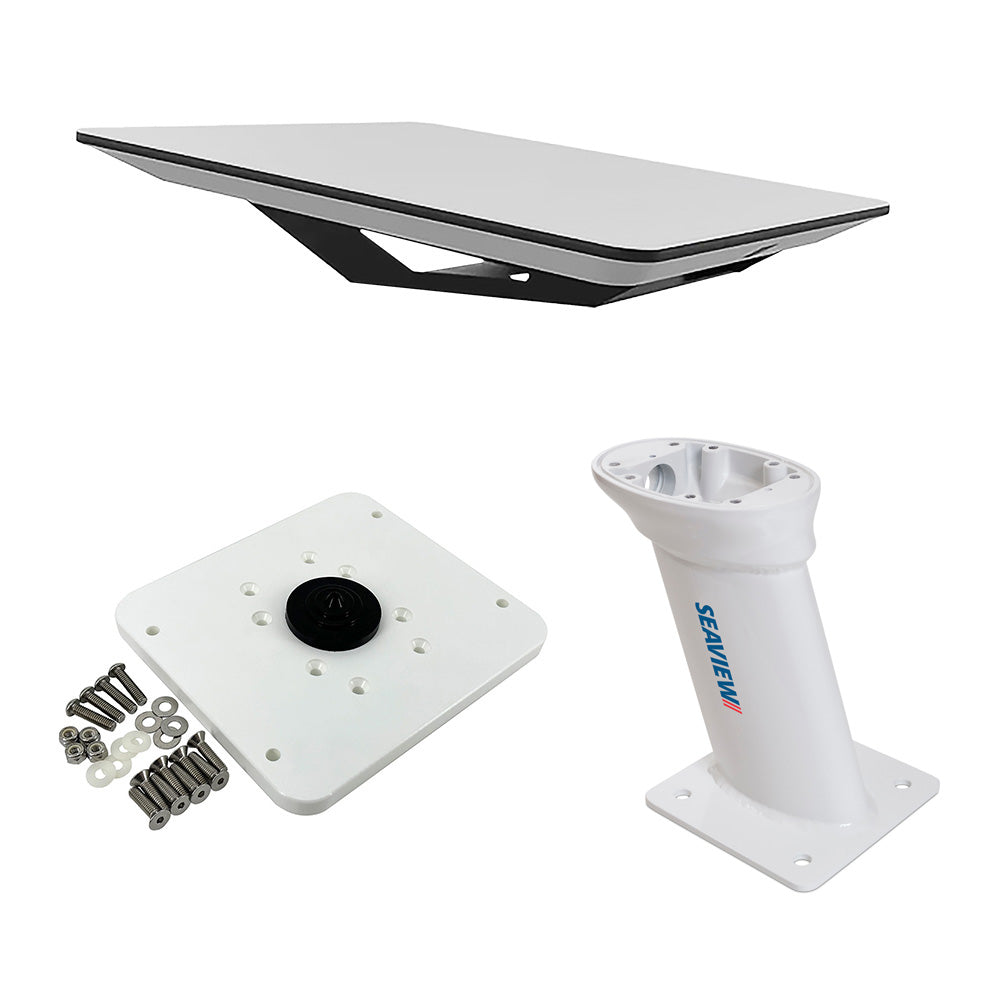 KVH Starlink Flat Panel Kit w/10" Seaview Pedestal Mount and ADASTLKA Starlink Top Plate