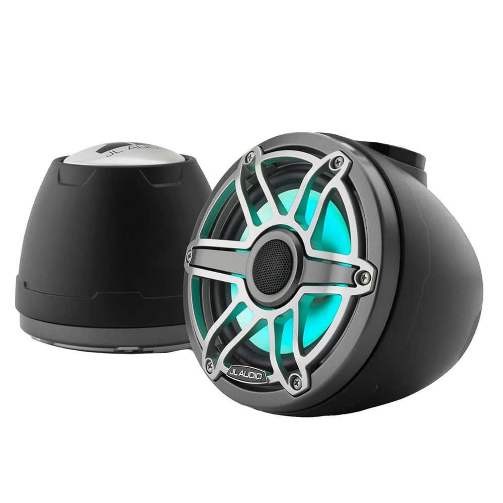 JL Audio M6 VeX Series 6.5" Enclosed Coaxial Speakers w/RGB LED Lighting and Titanium Sports Grilles - M6-650VEX-Mb-S-GmTi-i (010-03261-00)