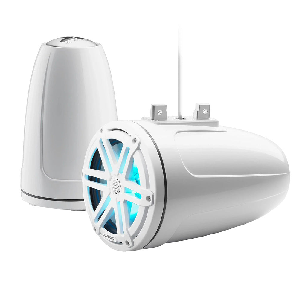 JL Audio M3 Series 7.7" Enclosed Tower Coaxial System w/Gloss White Sport Grille and RGB LED Lighting - M3-770ETXv3-Gw-S-Gw-i (010-03270-00)