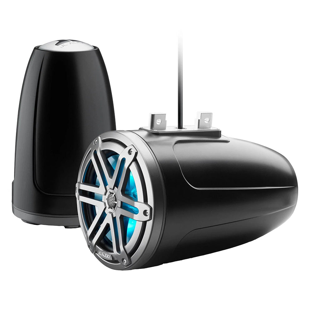 JL Audio M3 Series 7.7" Enclosed Tower Coaxial System w/Grey Metallic Sport Grille and RGB LED Lighting - M3-770ETXv3-Sb-S-Gm-i (010-03268-00)