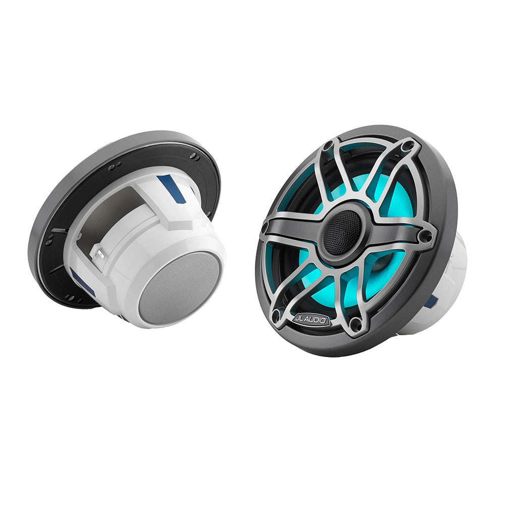 JL Audio M6 Series 6.5" Waterproof Coaxial Speakers w/Grey Metallic Sport Grille and Transflective LED Lighting - M6-650X-S-GmTi-i (010-03092-00)