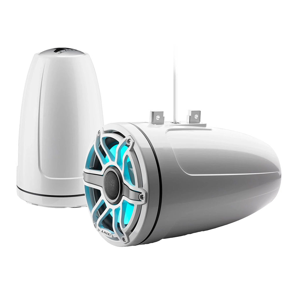 JL Audio M6 Series 8.8" Enclosed Tower Coaxial System w/Gloss White Sport Grille and Transflective LED Lighting - M6-880ETXv3-Gw-S-GwGw-i (010-03283-00)