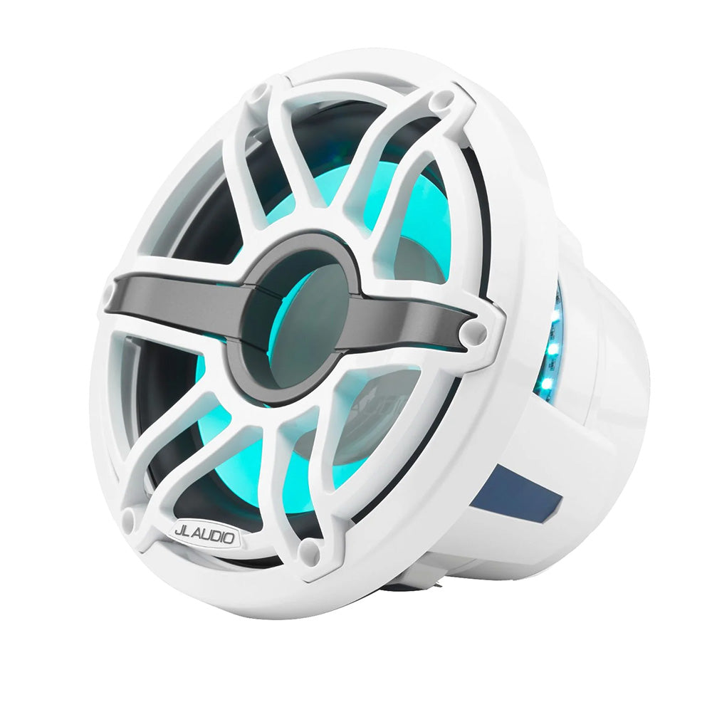 JL Audio M6 10" Marine Subwoofer w/Gloss White Sport Grille and Transflective LED Lighting - M6-10W-S-GwGw-i-4