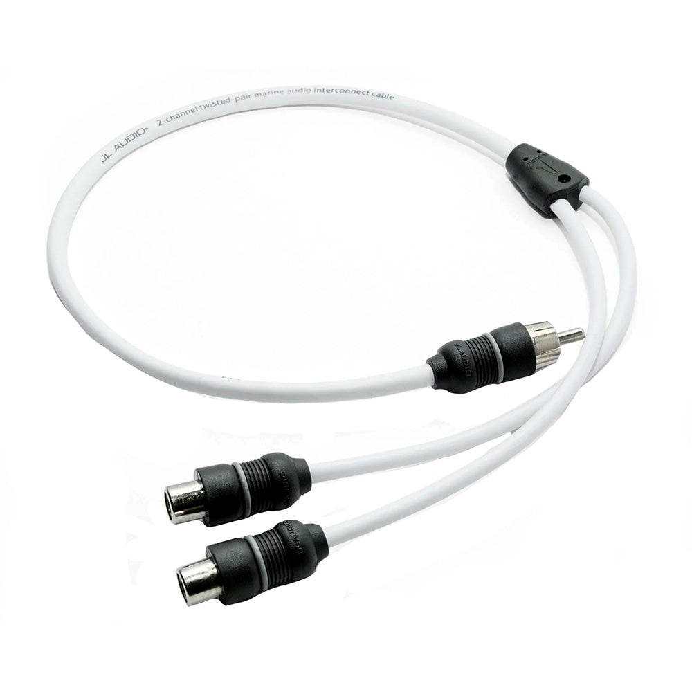 JL Audio 2 Channel Waterproof Audio Y-Adaptor 1 Male Plug to 2 Female Jacks - XMD-WHTAICY-1M2F (010-13553-00)