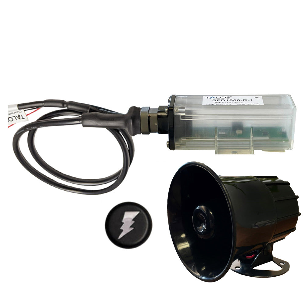 TALOS Remote Housing Lightning Detection System w/20' Cable and External Horn - Black Round Indicator and 45' Horn Cable