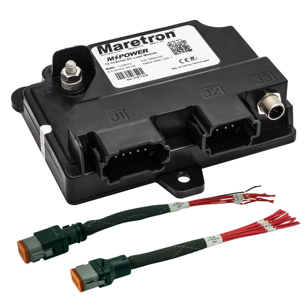 Maretron MPower 12 Channel DC Load Module NMEA 2K w/12" Pigtail Adapter Cable for J1 and J2 Connectors
