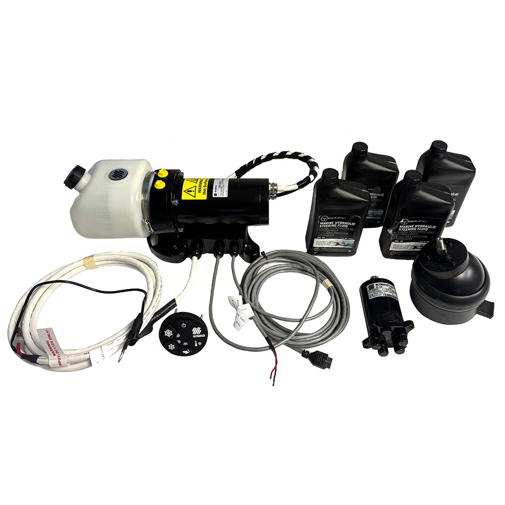 Uflex MasterDrive Steering System - Single Station Retrofit Kit - MasterDrive 40cc Tilt Mount Helm and UPMD Power Unit (No Cylinders Included)