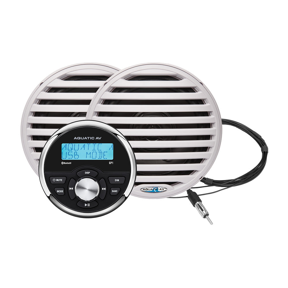 Aquatic AV GP1 Gauge Stereo and Economy 6.5" Speakers - White (Pair) (GP100W)