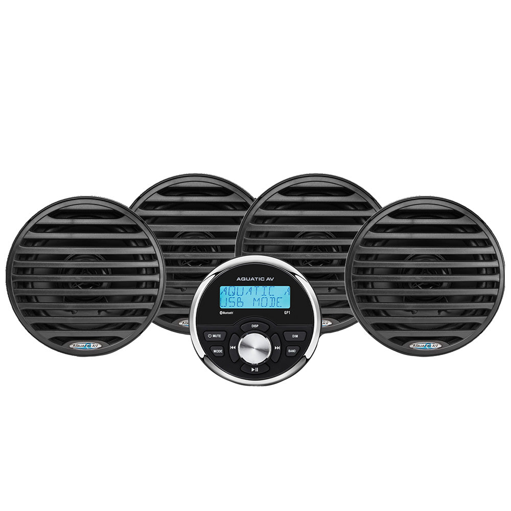 Aquatic AV Economy Gauge Stereo/Speakers Kit - Black (EG100)