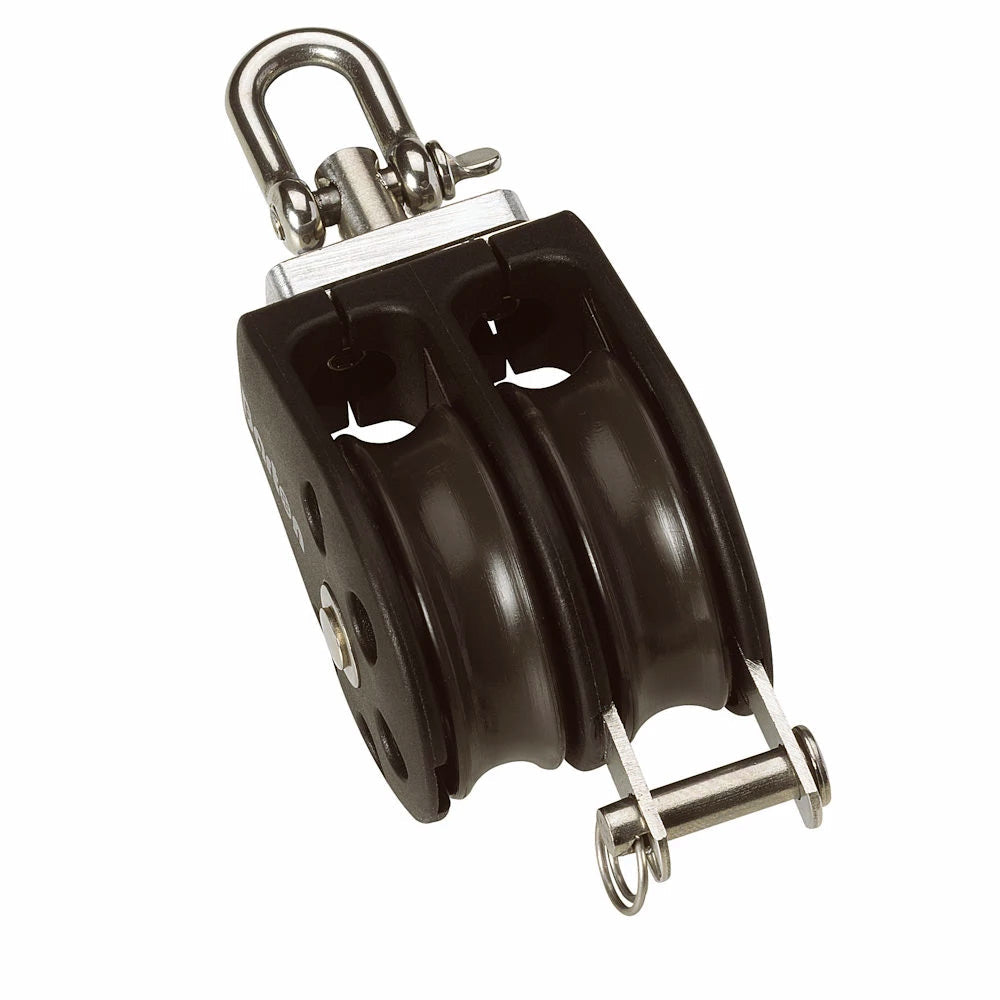 Barton Size 2 35mm Plain Bearing Pulley Block Double Swivel and Becket
