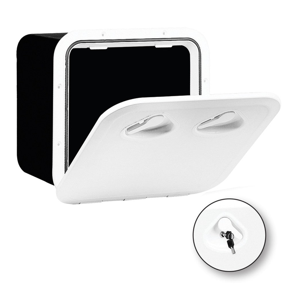 Nuova Rade Top Line Storage Hatch W/Lock, White, 14-9/16 X 14-49/64''(370X375Mm)