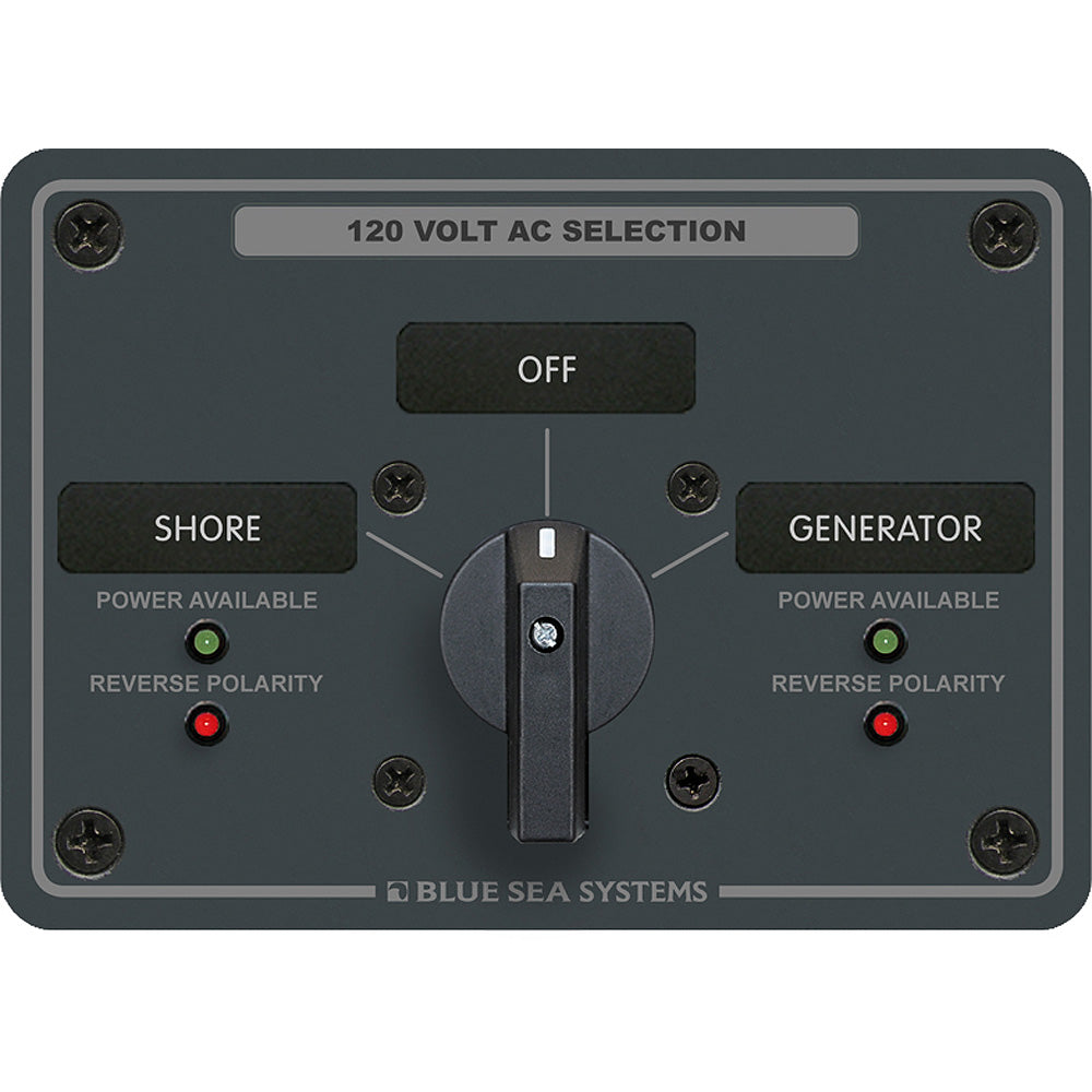 Blue Sea 8367 AC Rotary Switch Panel 30 Ampere 2 Positions + OFF, 2 Pole (8367)