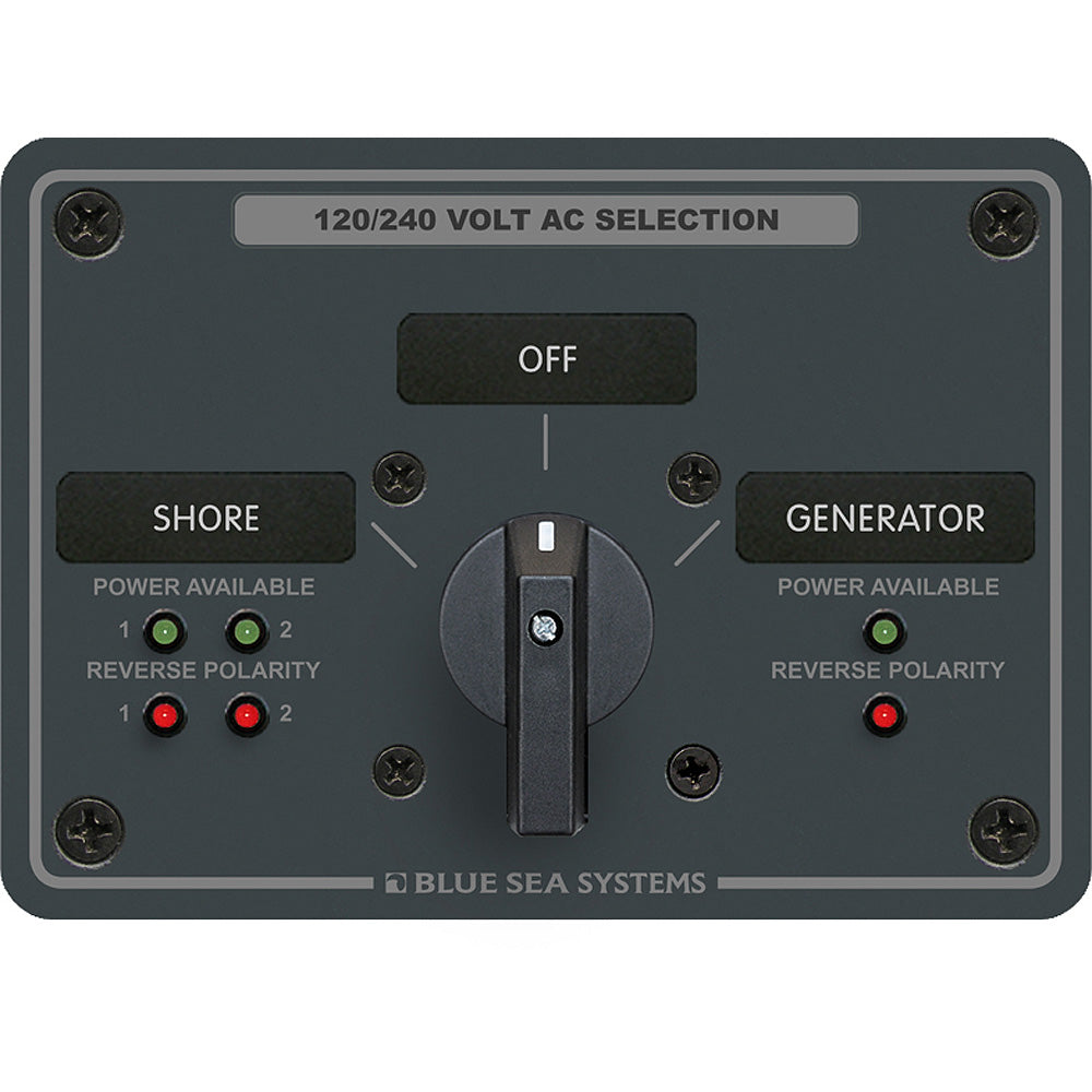 Blue Sea 8386 AC Rotary Switch Panel 30 Ampere 2 Positon + OFF, 4 Pole (8386)