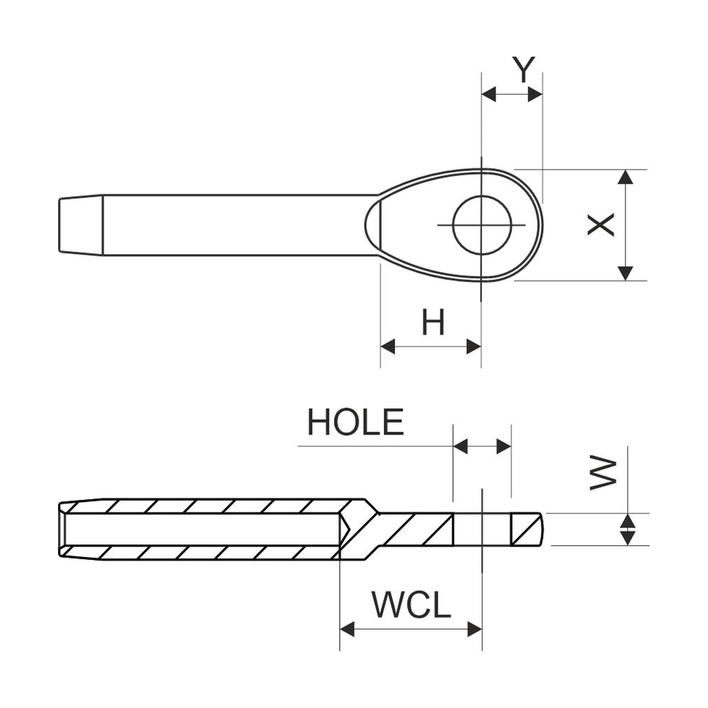 Selden TERM. EYE WIRE 14 Hole ø23