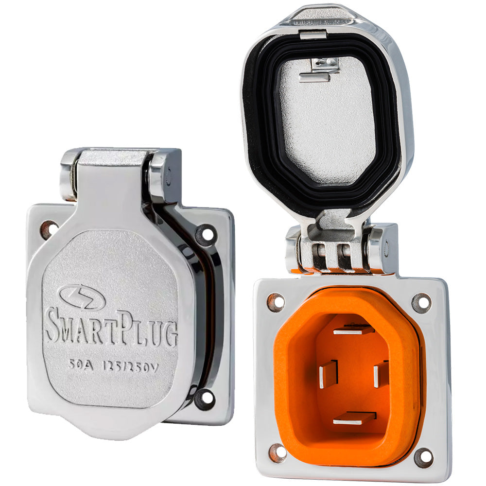 SmartPlug 50 AMP Male Inlet W/Cover - Stainless Steel (BM50S)