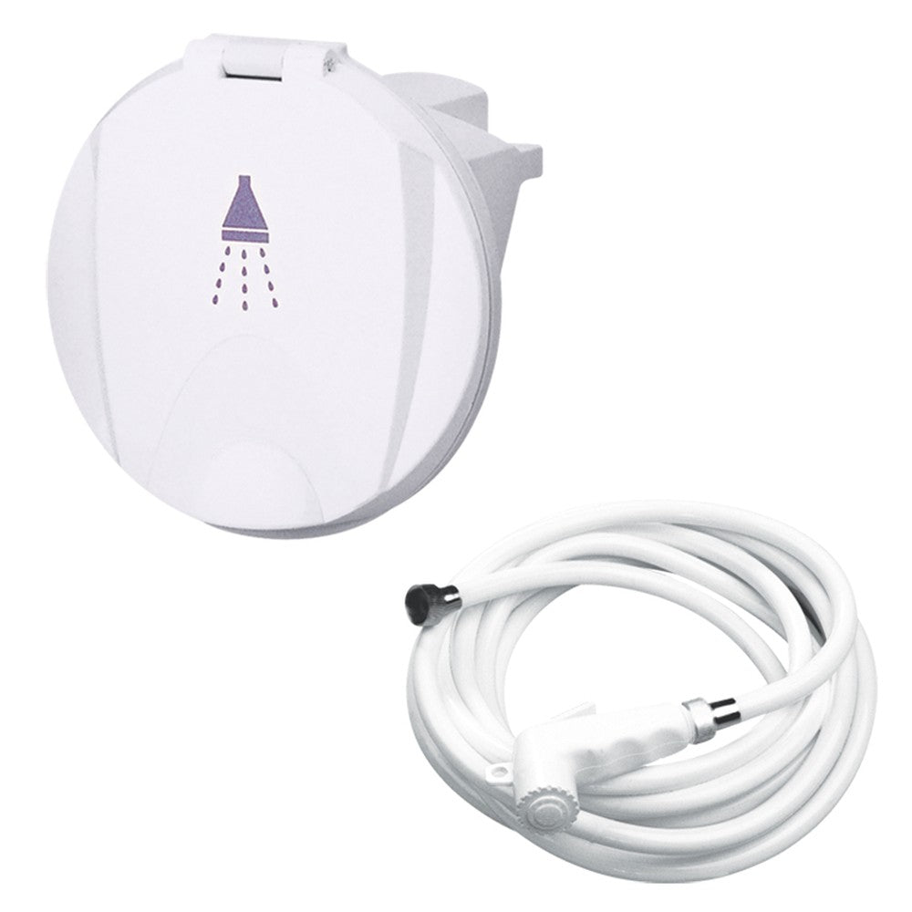 Nuova Rade Case W/Chrome Shower Spray, 9' 10"" (3 M) Hose, W/Lid, Chrome