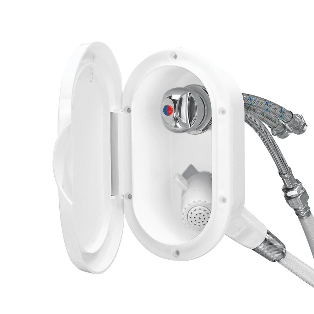 Nuova Rade Case With White Shower, Mixer Tap, 9.84 Ft (3 M) Hose, With Lid, White