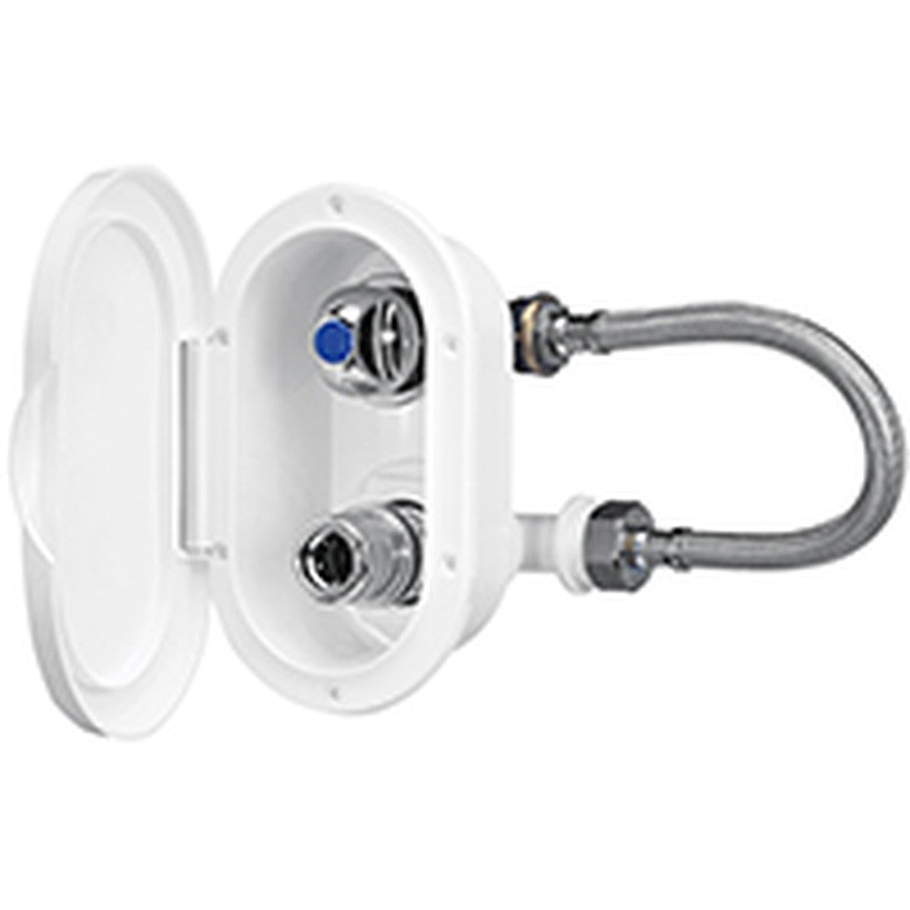 Nuova Rade Case W/Cold Wat.Tap & Outlet, Elbow Conn W/Lid, White