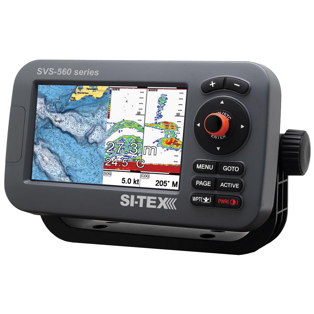 SI-TEX SVS-560CF Chartplotter - 5" Color Screen w/Internal GPS and Navionics+ Flexible Coverage