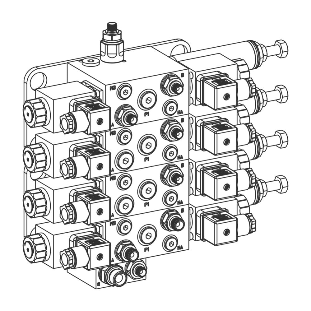 Selden Block - Valve Block, 24V, 2XSING/2XDBL CYL.