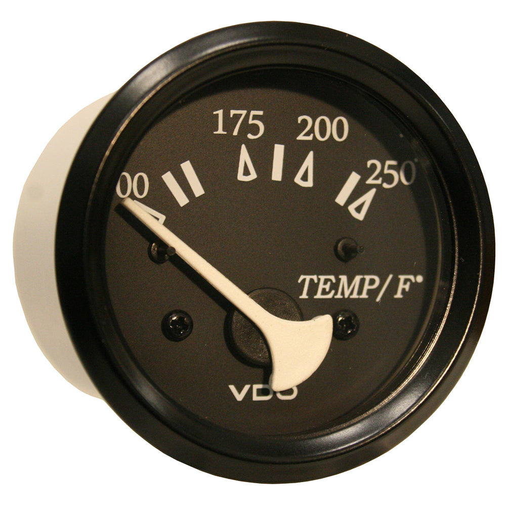 VDO Cockpit Marine 52mm (2-1/16") 250 degree F Water Temperature Gauge - Black Dial/Bezel