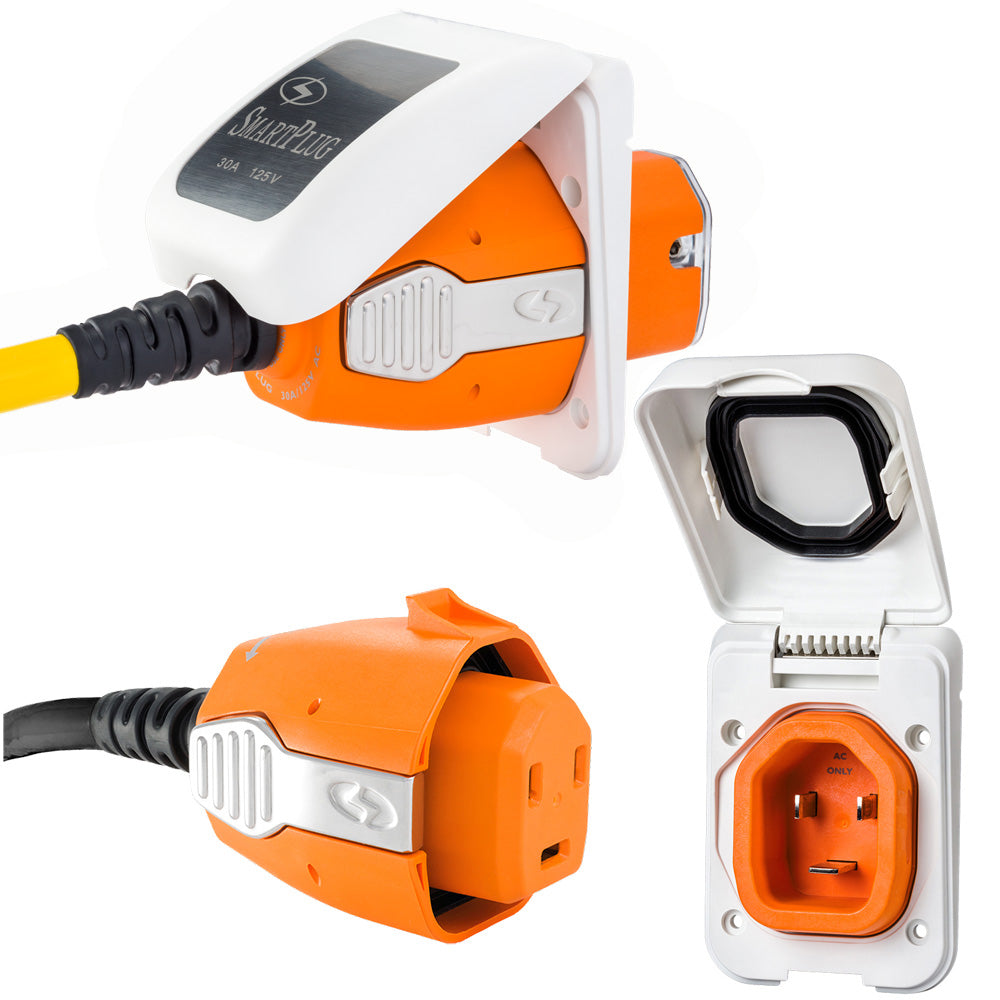 SmartPlug 30 AMP Inlet and Female Cord Connector Combo - White (B30ASSYPW)