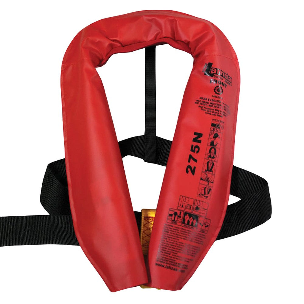Lalizas Inflatable Lifejacket Lamda, Auto, 275N, W/ Zipper, Solas/Med-Mer