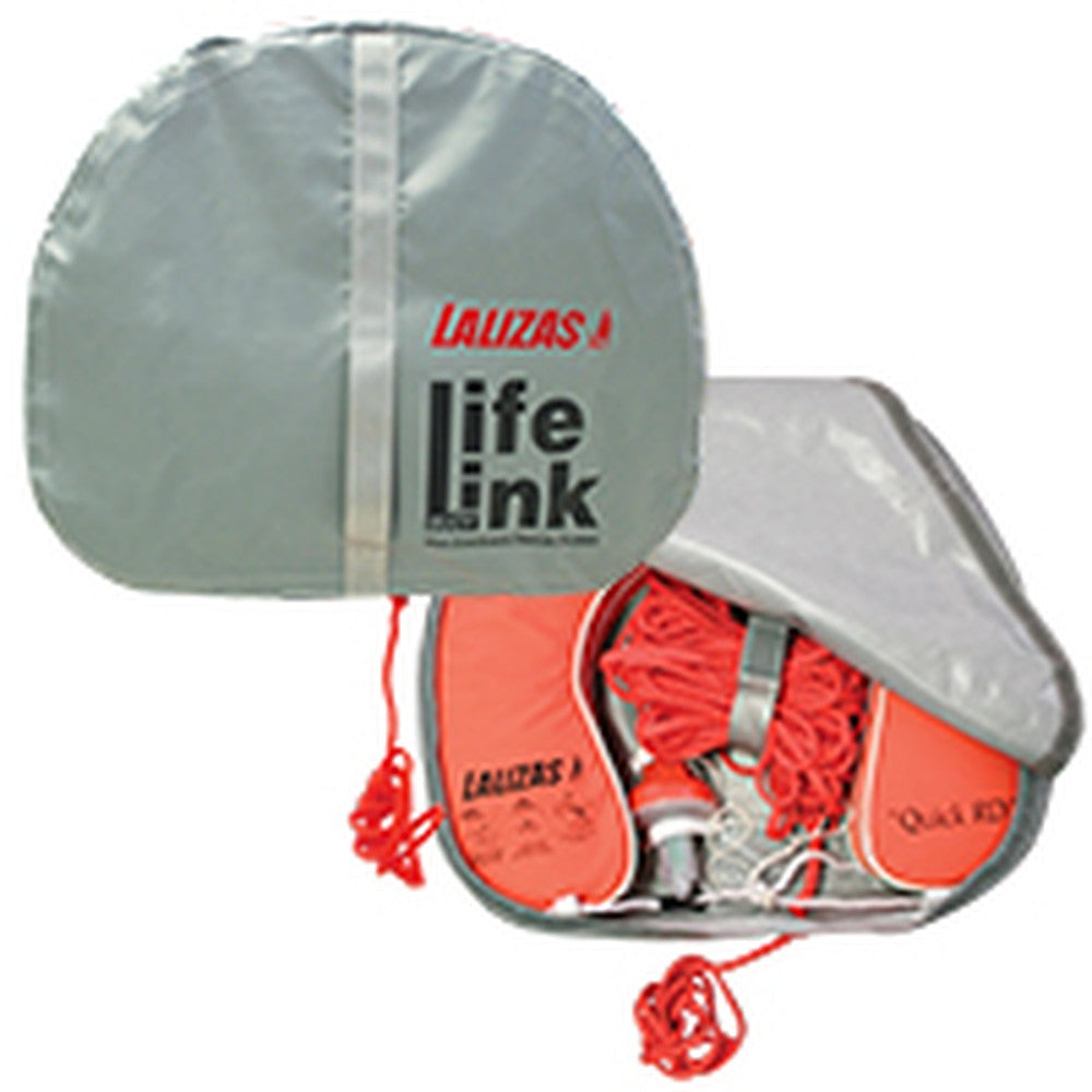 Lalizas Set Horseshoe Lifebuoy 'Quick Rd' Orange, Lifeb. Light 71325, 98Ft (30M) Rope, Case Gray