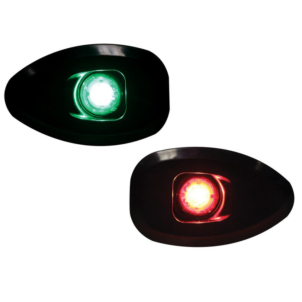 Lalizas Micro Led 12 Starboard&Port Lights 112,5°,Side&Flush Mount.,Set,Black Hous.,W/Out Holes
