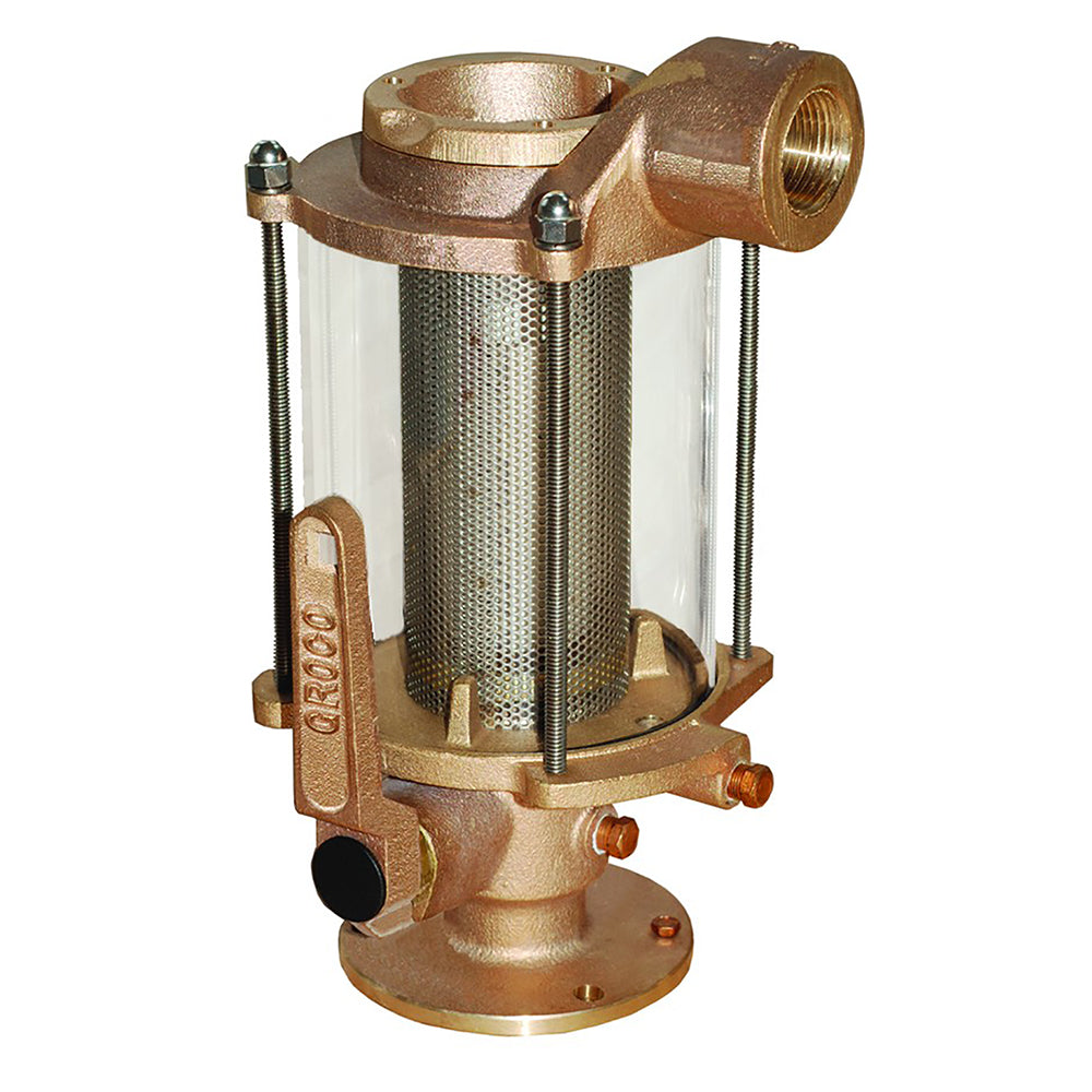 GROCO 1-1/4" Ball Valve/Seacock and Raw Water Strainer Combo