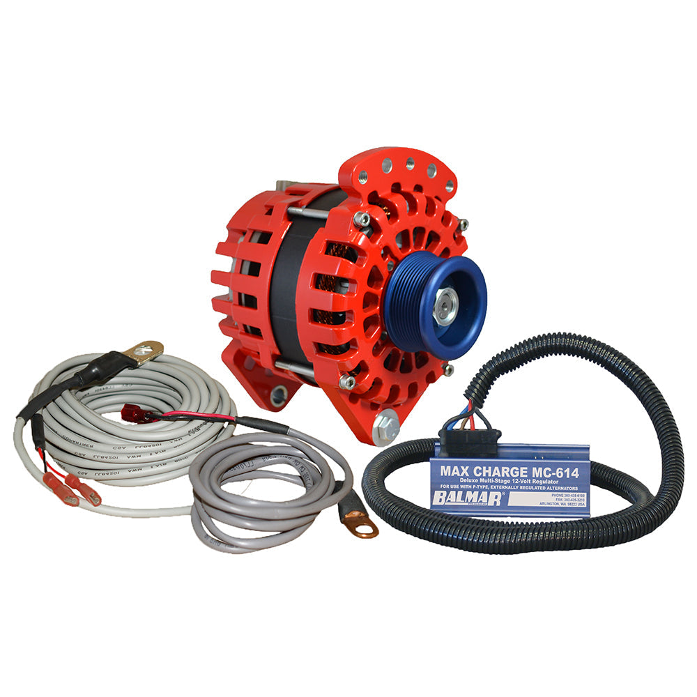 Balmar Alternator 3.15" Dual Foot Saddle J10 Serpentine Pulley Regulator and Temp Sensor - 170A Kit - 12V (XT-DF-170-J10-KIT)