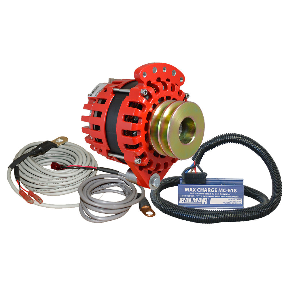 Balmar Alternator 1-2" Single Foot Dual V Pulley Regulator and Temp Sensor - 170A Kit - 12V (XT-SF-170-DV-KIT)