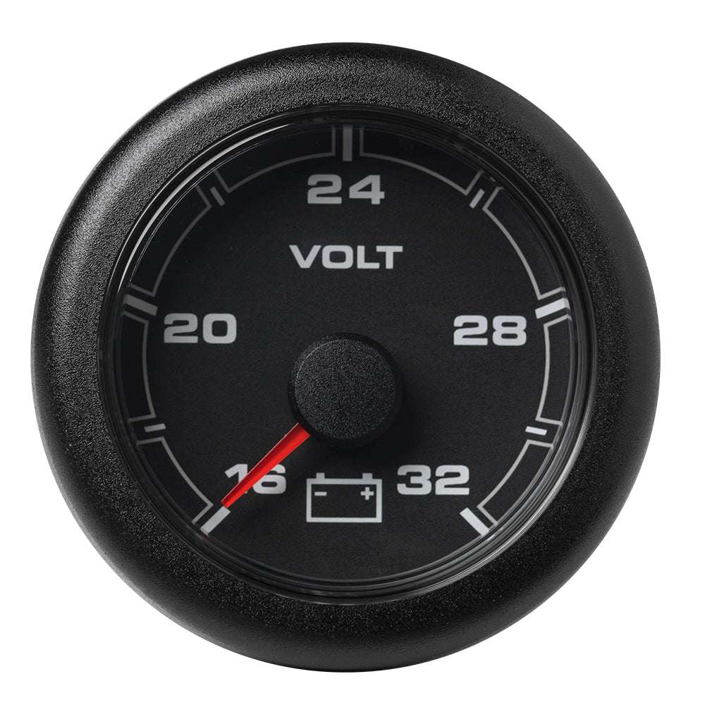 Veratron 52MM (2-1/16") OceanLink Battery Voltage Gauge - 16 to 32V - Black Dial and Bezel