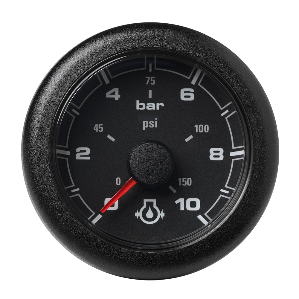Veratron 52MM (2-1/16") OceanLink Engine Oil Pressure Gauge -10 Bar/150 PSI - Black Dial and Bezel