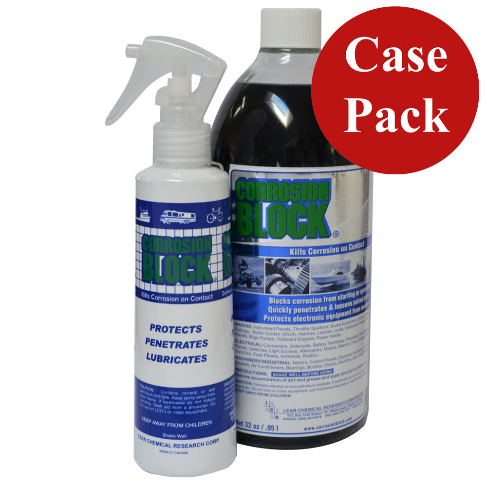 Corrosion Block 32oz Bottle with Pump - Non-Hazmat, Non-Flammable and Non-Toxic Case of 4