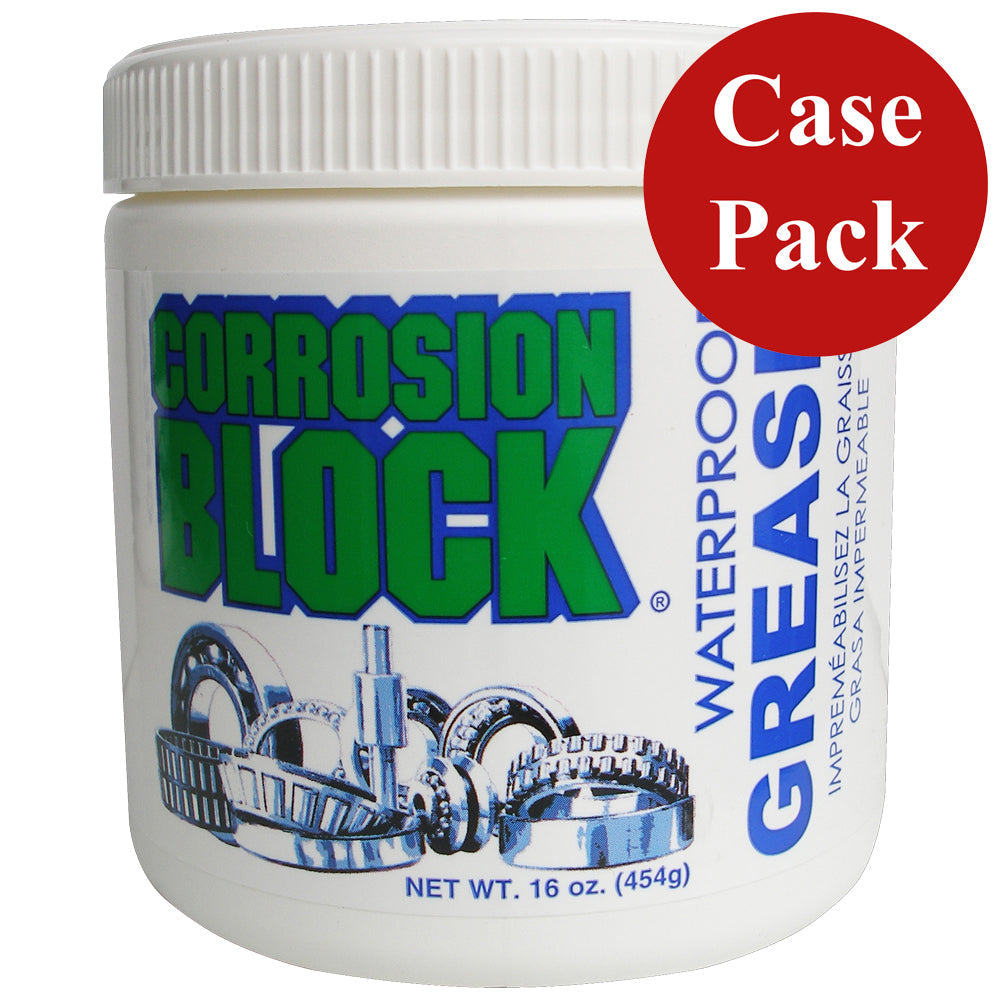 Corrosion Block High Performance Waterproof Grease - 16oz Tub - Non-Hazmat, Non-Flammable and Non-Toxic Case of 6
