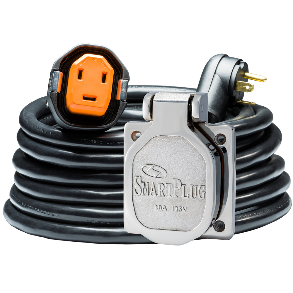 SmartPlug RV Kit 30 AMP Dual Configuration Cordset and Stainless Steel Inlet Combo - 30' (R30303BM30NT)