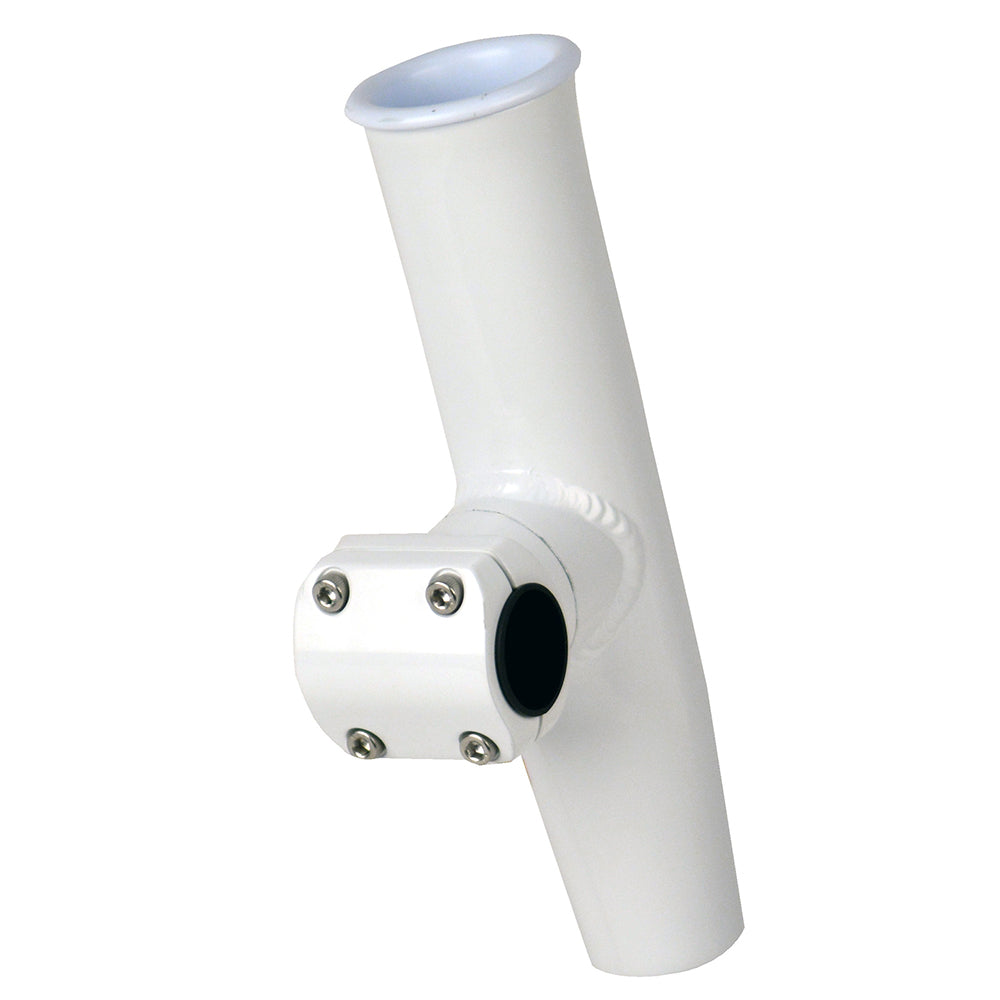 C.E. Smith Adjustable Mid Mount Rod Holder - 1-1/4" or 1-5/16" OD - White Powder Coat Aluminum w/Sleeve and Hex Key